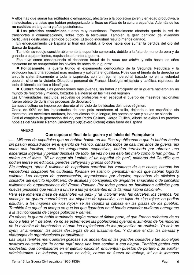 LA GUERRA CIVIL ESPAÑOLA 1936-1939
1.- CAUSAS DE LA GUERRA
Algunas son estructurales (como consecuencia de problemas latentes no resueltos a