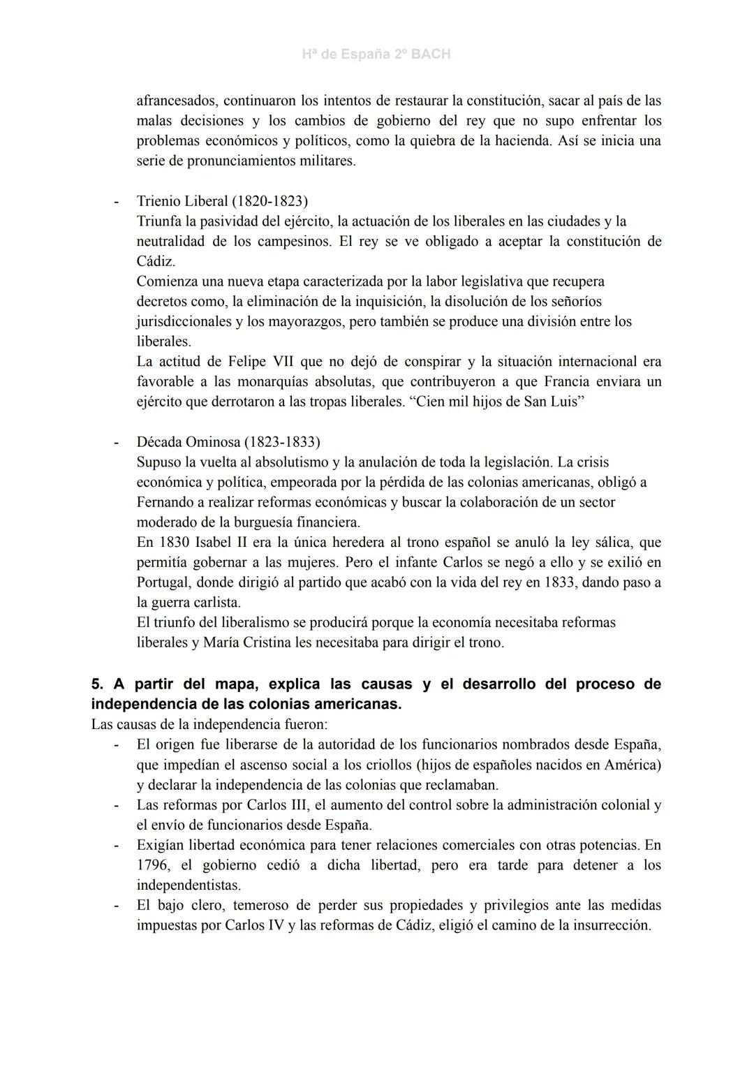 Hª de España 2º BACH
LA CRISIS DEL ANTIGUO RÉGIMEN: LIBERALISMO FRENTE A ABSOLUTISMO
2. La Guerra de la Independencia: causas, composición d