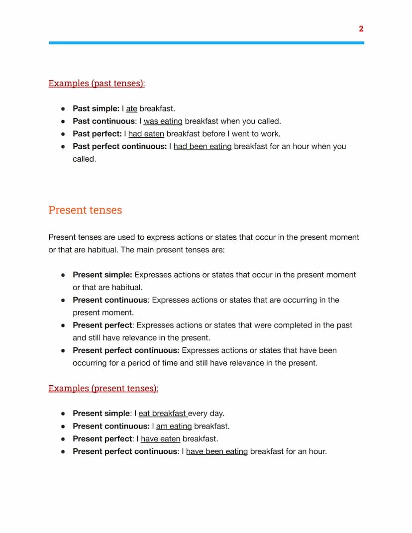 6
J
ENGLISH
Past tenses
English - Verbal Tenses
Tiempos verbales en inglés
Introduction
D
English verb tenses are divided into three main gr