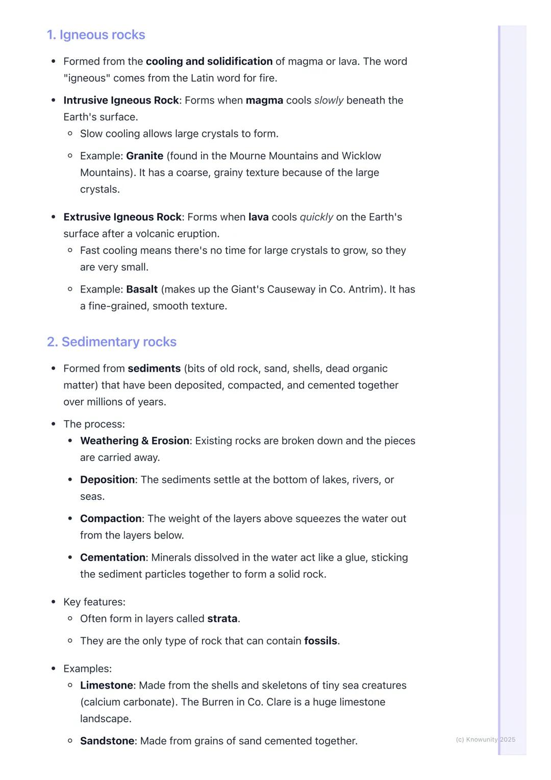 # The Rock Cycle

An introduction to the rock cycle

The rock cycle describes how the three main types of rock are formed and
how they can c