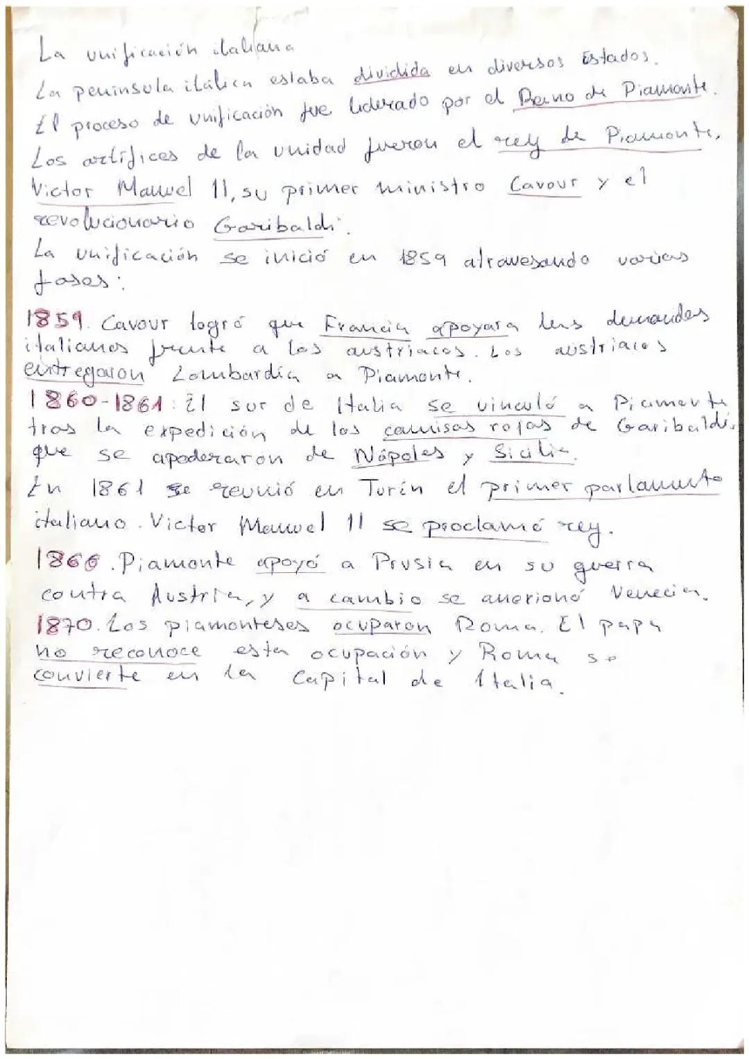 LA UNIFICACIÓN ITALIANA