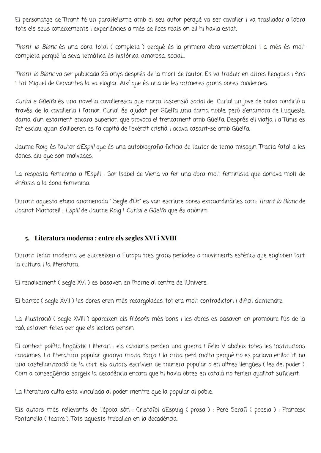 # EXAMEN PARCIAL: CATALÀ

1.  Quadre cronològic de la Literatura catalana

|                       |                               |        