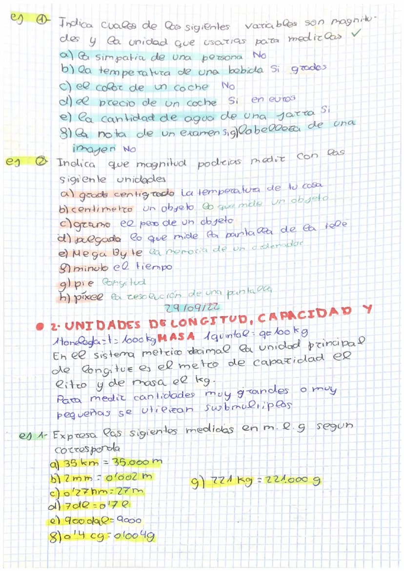7 UNIDADES DE
MEDIDA
27/09/22
A-SISTEMA METRICO DECIMAL
Una magnituz es una cualidad que se puede medit
y cuanti Sicat o 'expresat mediante 