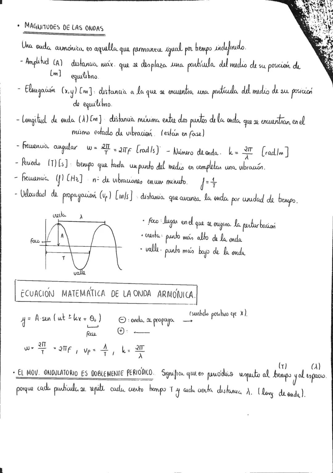 TEMA 5 ONDAS ARMÓNICAS Y EL SONIDO

Movimiento periódico es el que se repite cada cierto intervalo de hempo
Movimiento oscalatorio
es el que