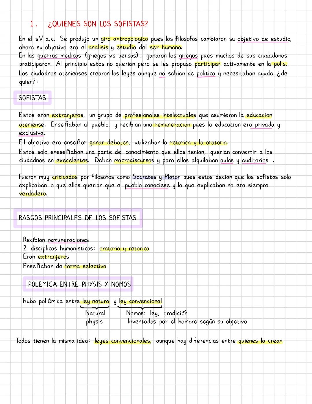 Tema 2 filosofia: Los Sofistas y Sócrates