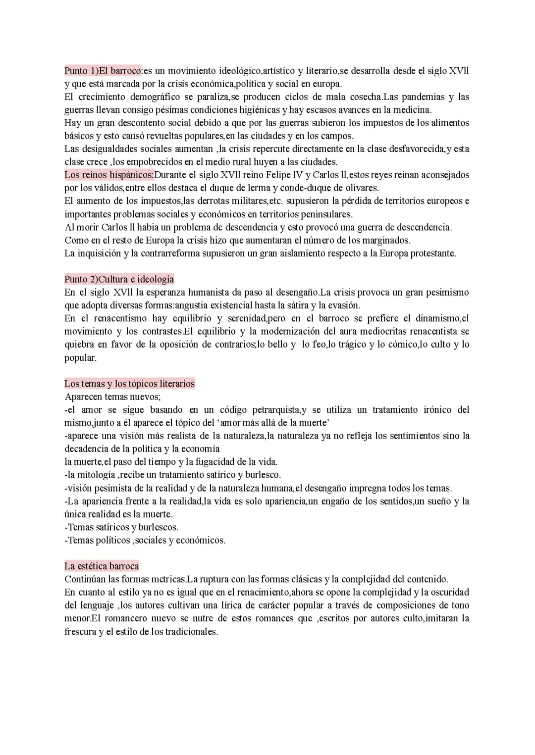 Literatura del barroco y el teatro