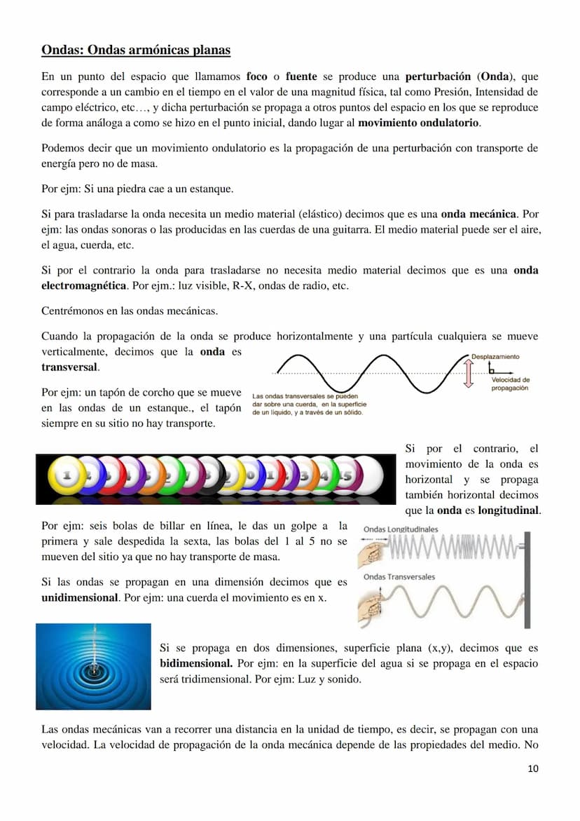 VIBRACIONES Y ONDAS
ESTÁNDARES DE APRENDIZAJE
Determina la velocidad de propagación de una onda y la de vibración de las partículas que la f