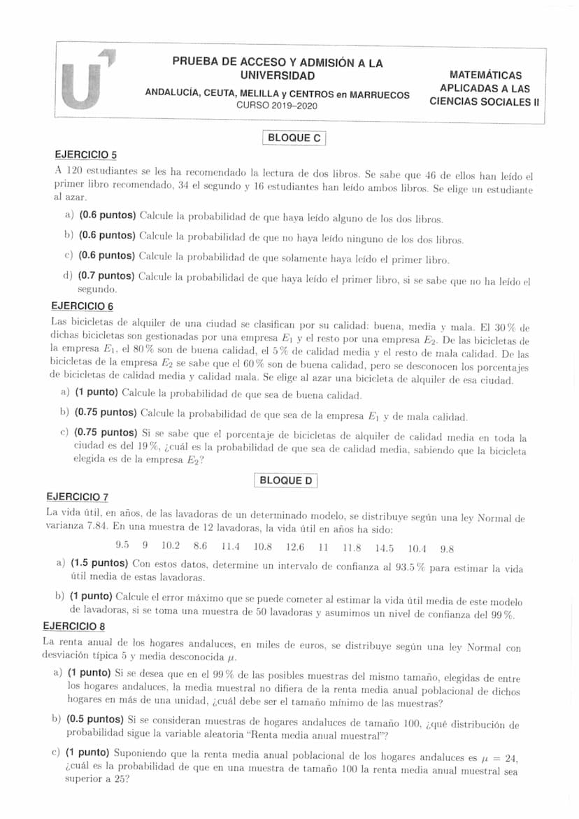 U
Instrucciones:
PRUEBA DE EVALUACIÓN DE BACHILLERATO PARA EL
ACCESO A LA UNIVERSIDAD Y PRUEBAS DE ADMISIÓN
ANDALUCÍA, CEUTA, MELILLA Y CENT