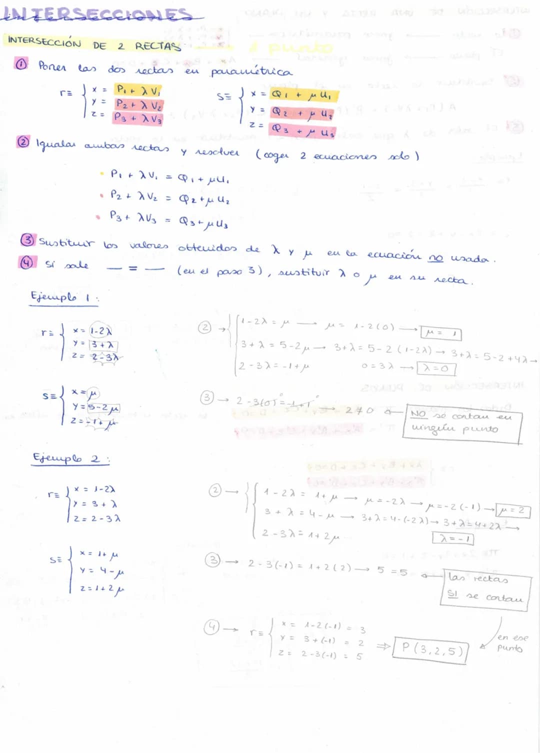 -POSICIONES Y
POSICIONES RELATIVAS EVECTORES)
PosicióN RELATIVA ENTRE 2 RECTAS
Dadas
las rectas
Si
Ejemple 1:
si uv
av
√₁ = (-3,4, 1)
Vs= (1