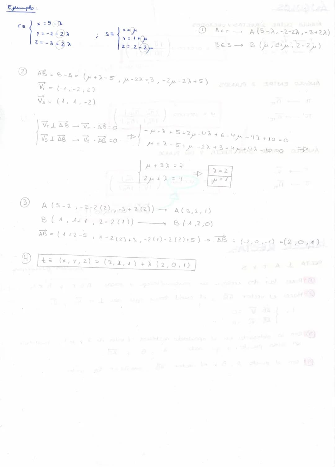 -POSICIONES Y
POSICIONES RELATIVAS EVECTORES)
PosicióN RELATIVA ENTRE 2 RECTAS
Dadas
las rectas
Si
Ejemple 1:
si uv
av
√₁ = (-3,4, 1)
Vs= (1