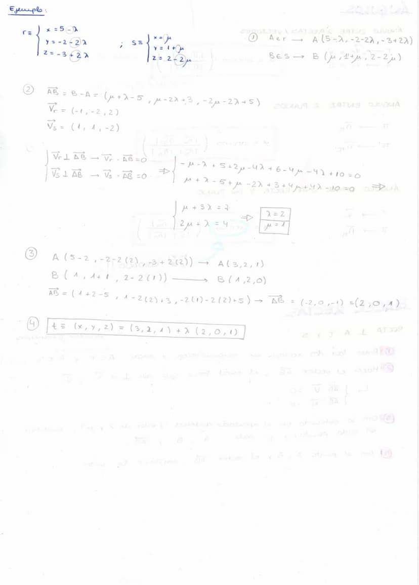 -POSICIONES Y
POSICIONES RELATIVAS EVECTORES)
PosicióN RELATIVA ENTRE 2 RECTAS
Dadas
las rectas
Si
Ejemple 1:
si uv
av
√₁ = (-3,4, 1)
Vs= (1