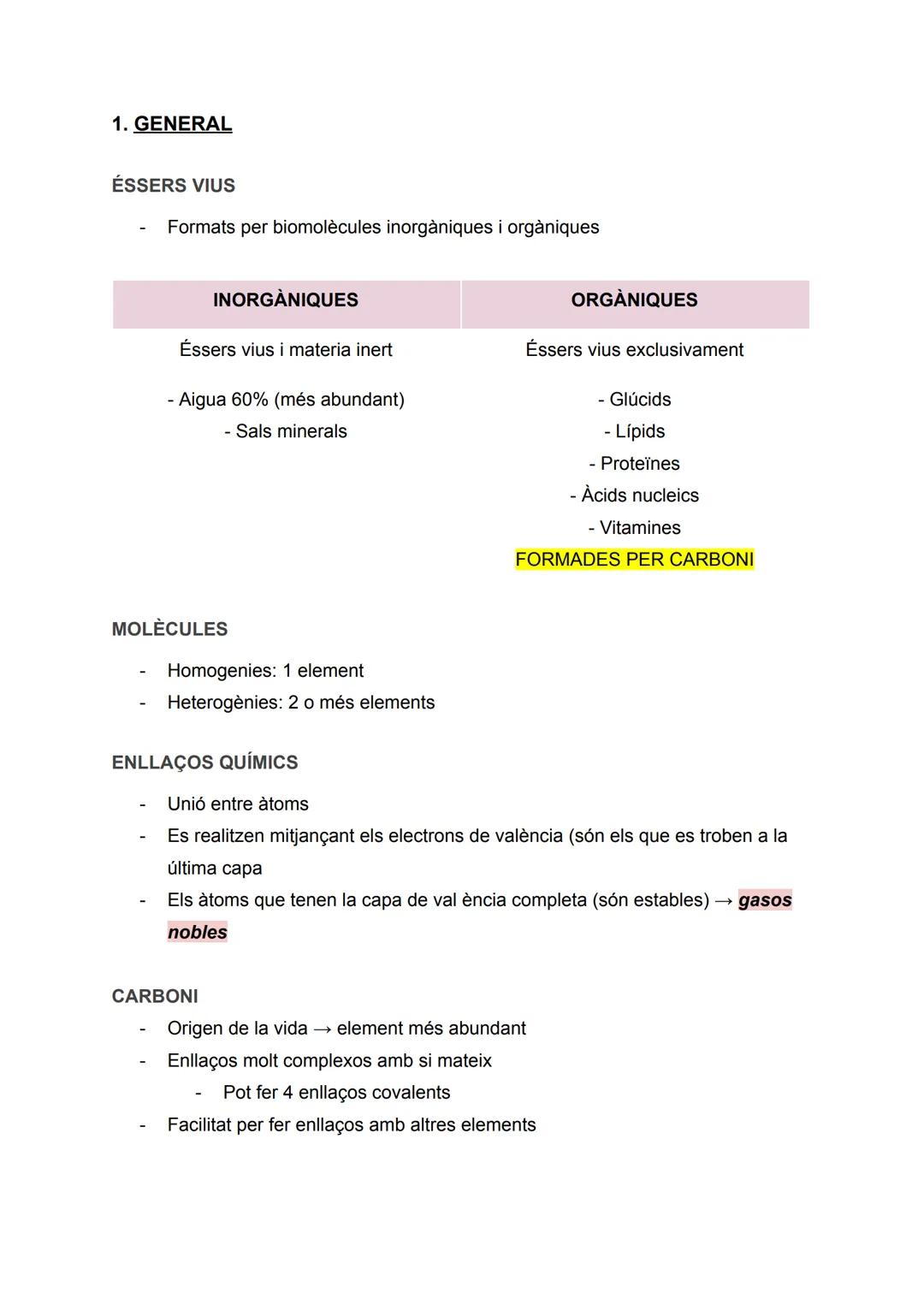 RESUM BIOLOGIA TEMA 1: LA COMPOSICIÓ DELS
ÉSSERS VIUS

Apunts de: 1r de Batxillerat científic
Assignatura: Biologia (bioquímica)
Curs: 2022/
