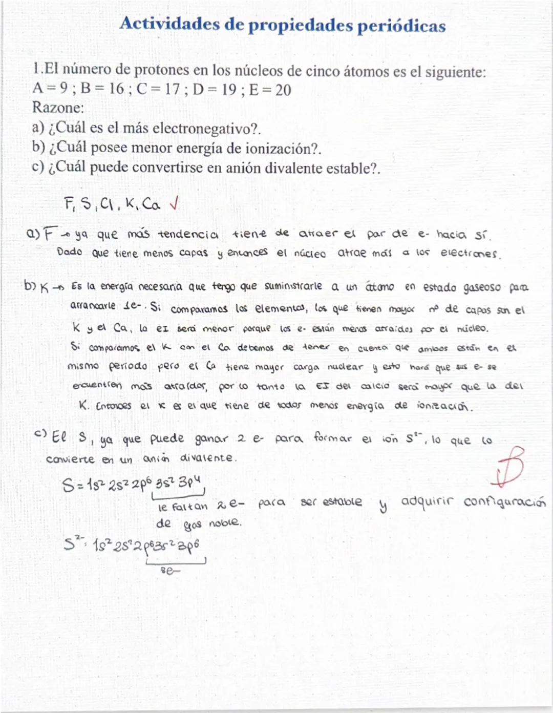 Grupo
2. Propiedades periódicas
Radio atómico, Energía de ionización (Potencial de ionización), afinidad electronica,
electronegatividad y e