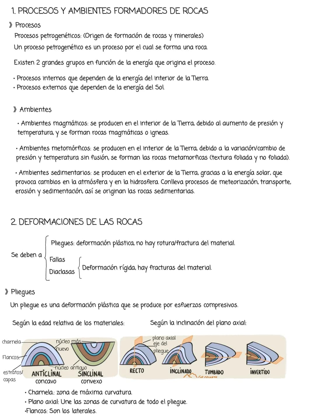 1. PROCESOS Y AMBIENTES FORMADORES DE ROCAS
>> Procesos
Procesos petrogenéticos: (Origen de formación de rocas y minerales)
Un proceso petro