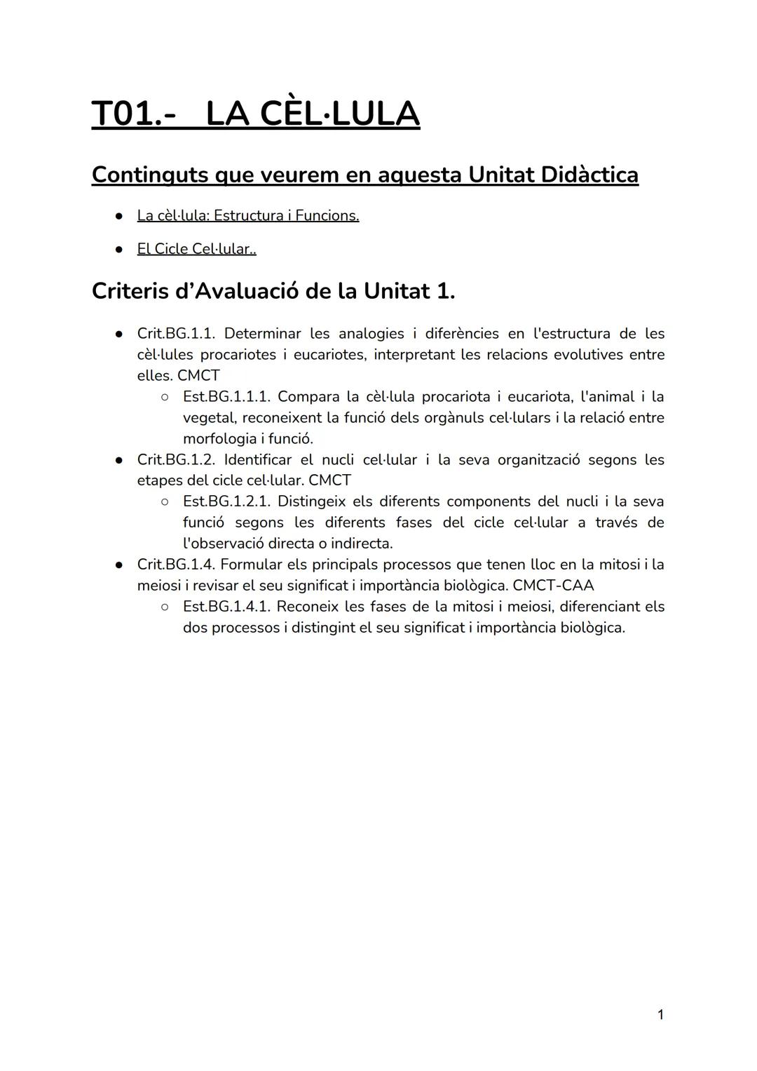 # T01.- LA CÈL·LULA

Continguts que veurem en aquesta Unitat Didàctica

*   La cèl·lula: Estructura i Funcions.
*   El Cicle Cellular..

## 