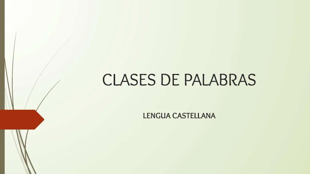 Clases de Palabras: PDF, Ejemplos y Ejercicios para Primaria