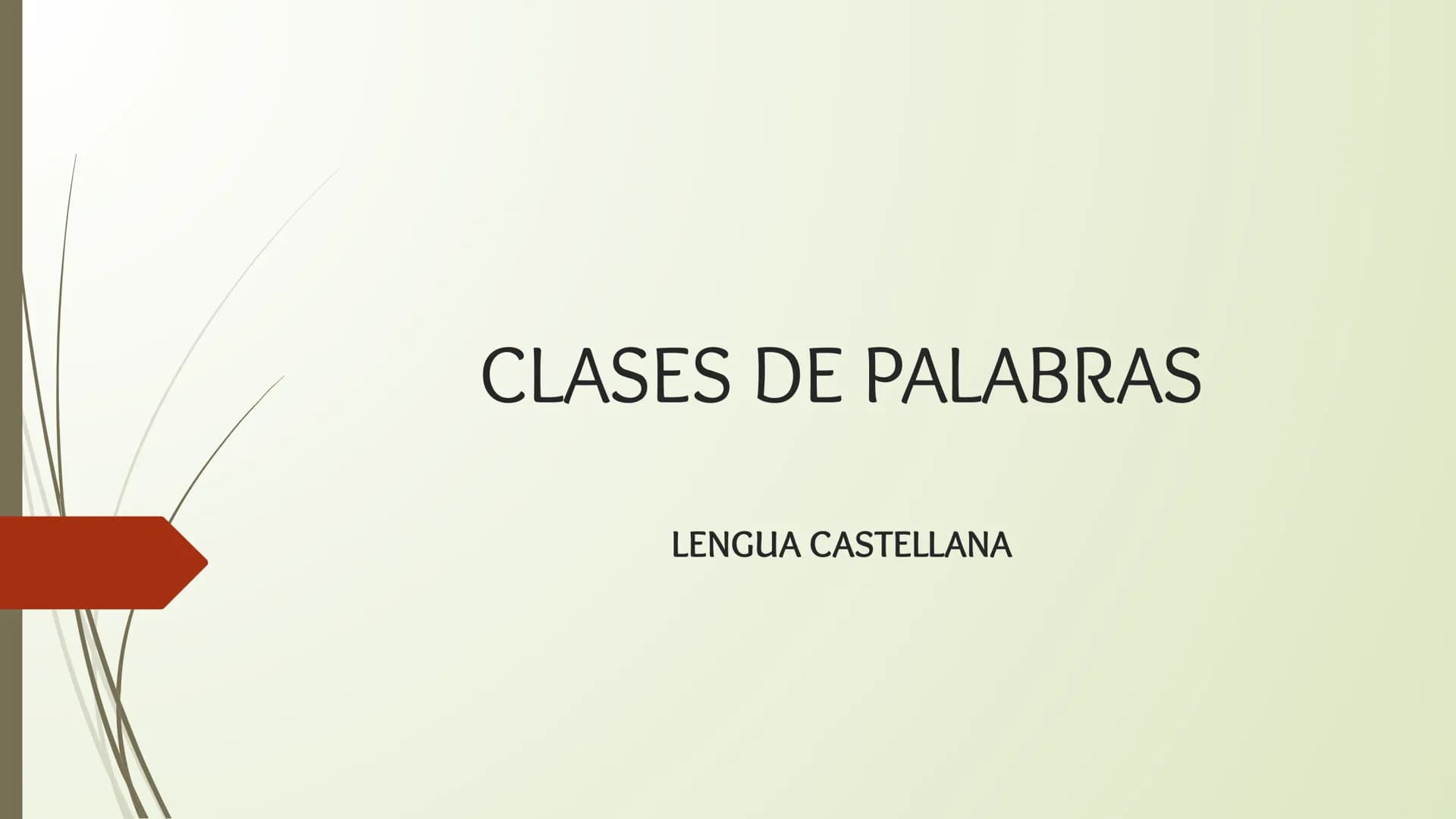 CLASES DE PALABRAS
LENGUA CASTELLANA CLASES DE PALABRAS
La Gramática de una lengua tiene dos componentes básicos que nos permiten crear cual