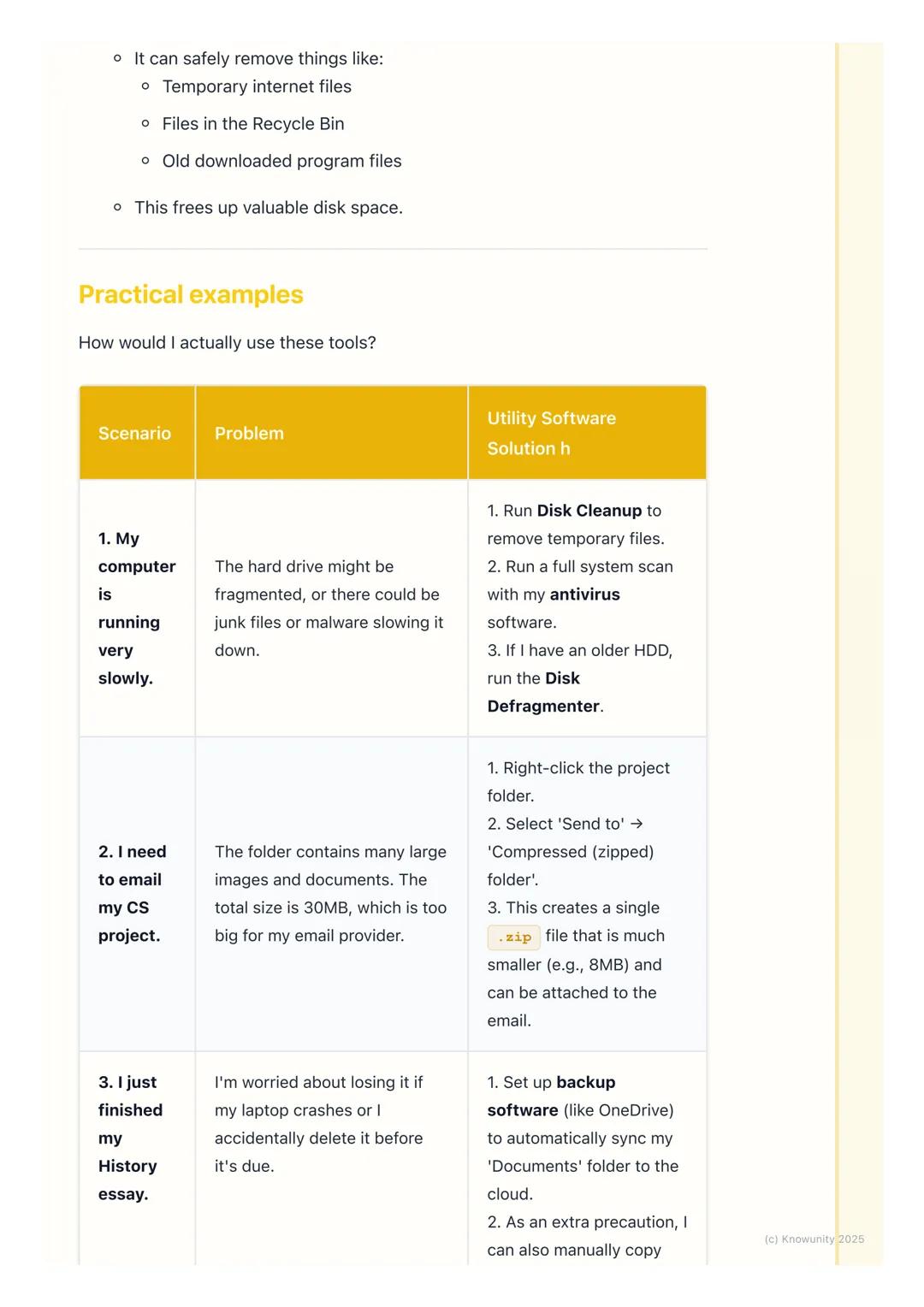 # Utility Software

## What is utility software?

Utility software doesn't let you do fun things like play games or write essays.
Instead, i