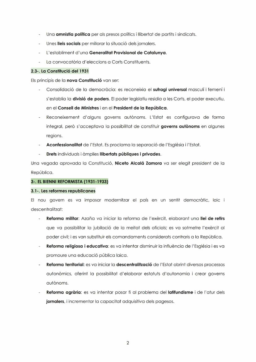 1-. INTRODUCCIÓ
1.1-. La Segona República (1931-1936)
La crisi de la dictadura va conduir al derrocament de la monarquia i el 1931 es va pro