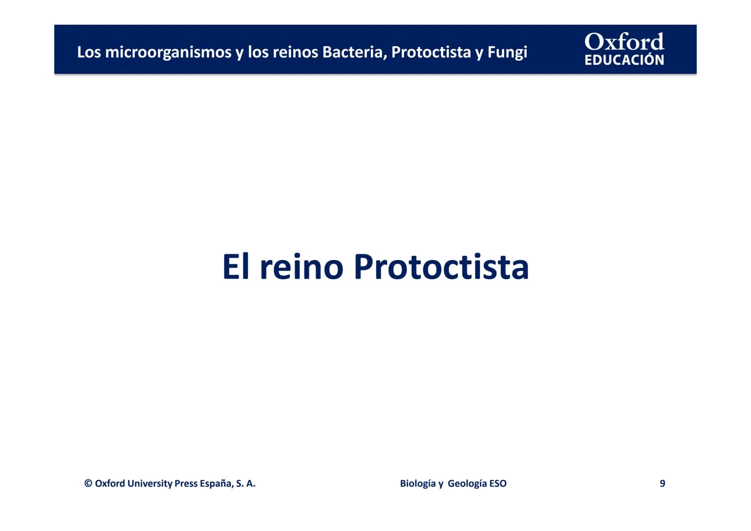 Oxford
EDUCACIÓN
TEMA 3: LOS
MICROORGANISMOS Y
LOS REINOS BACTERIA,
PROTOCTISTA Y FUNGI
Biología y Geología
DOMI MINA Los microorganismos y 
