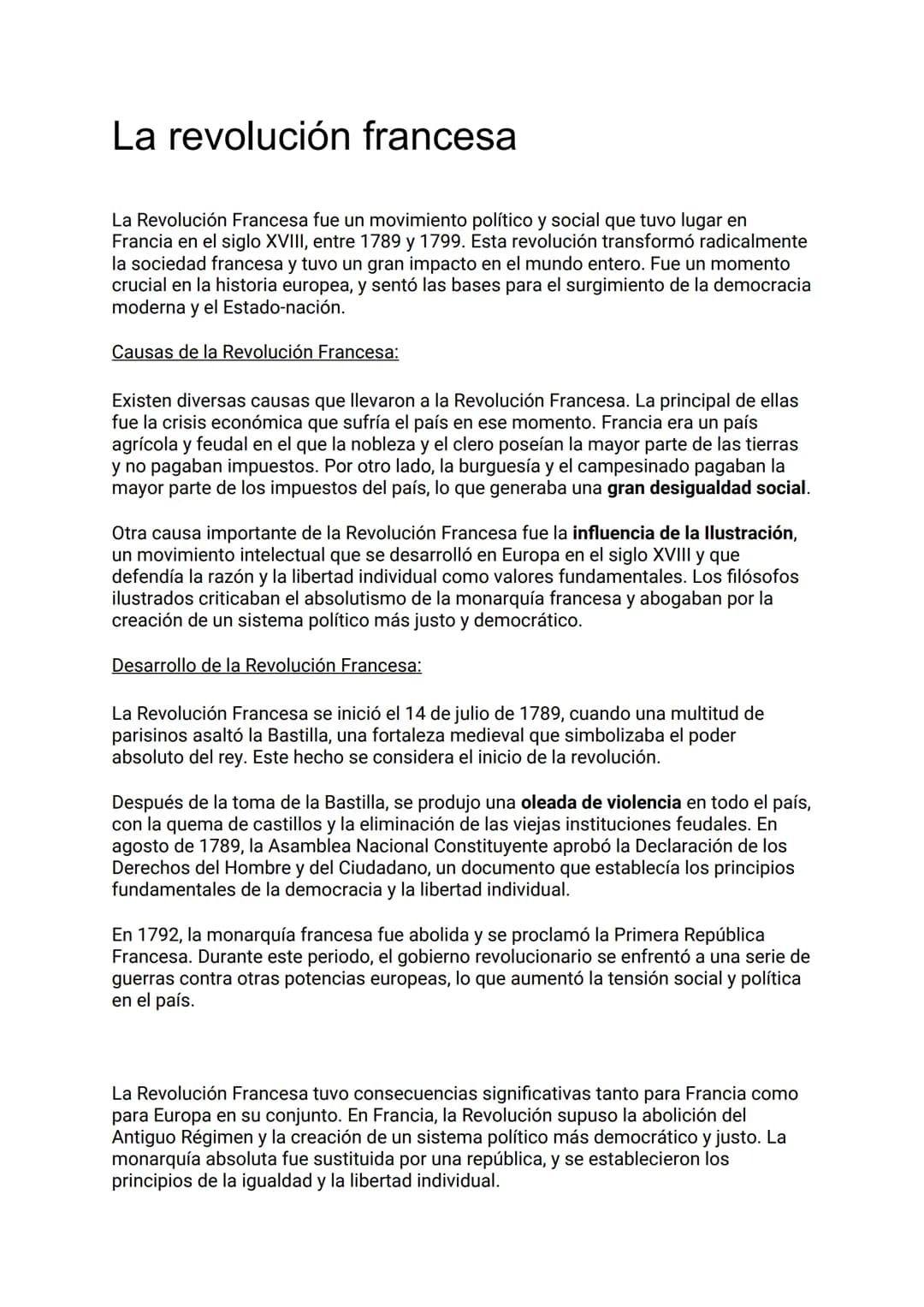 La revolución francesa
La Revolución Francesa fue un movimiento político y social que tuvo lugar en
Francia en el siglo XVIII, entre 1789 y 