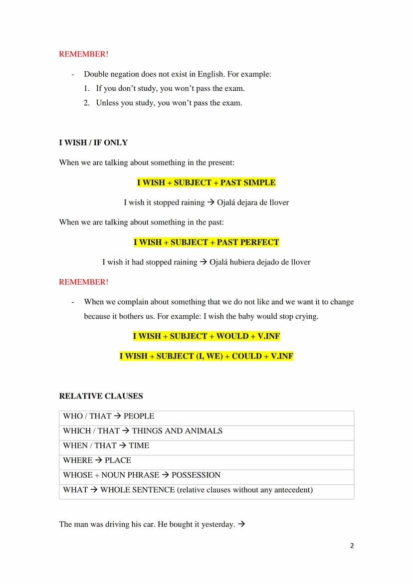 WH-QUESTIONS
(WH) + AUX.* + SUBJECT + VERB* + (C)?
WHAT → QUÉ, CUÁL
WHAT COLOUR → QUÉ COLOR
WHAT TIME → (A) QUÉ HORA
WHAT KIND OF → QUÉ TIPO