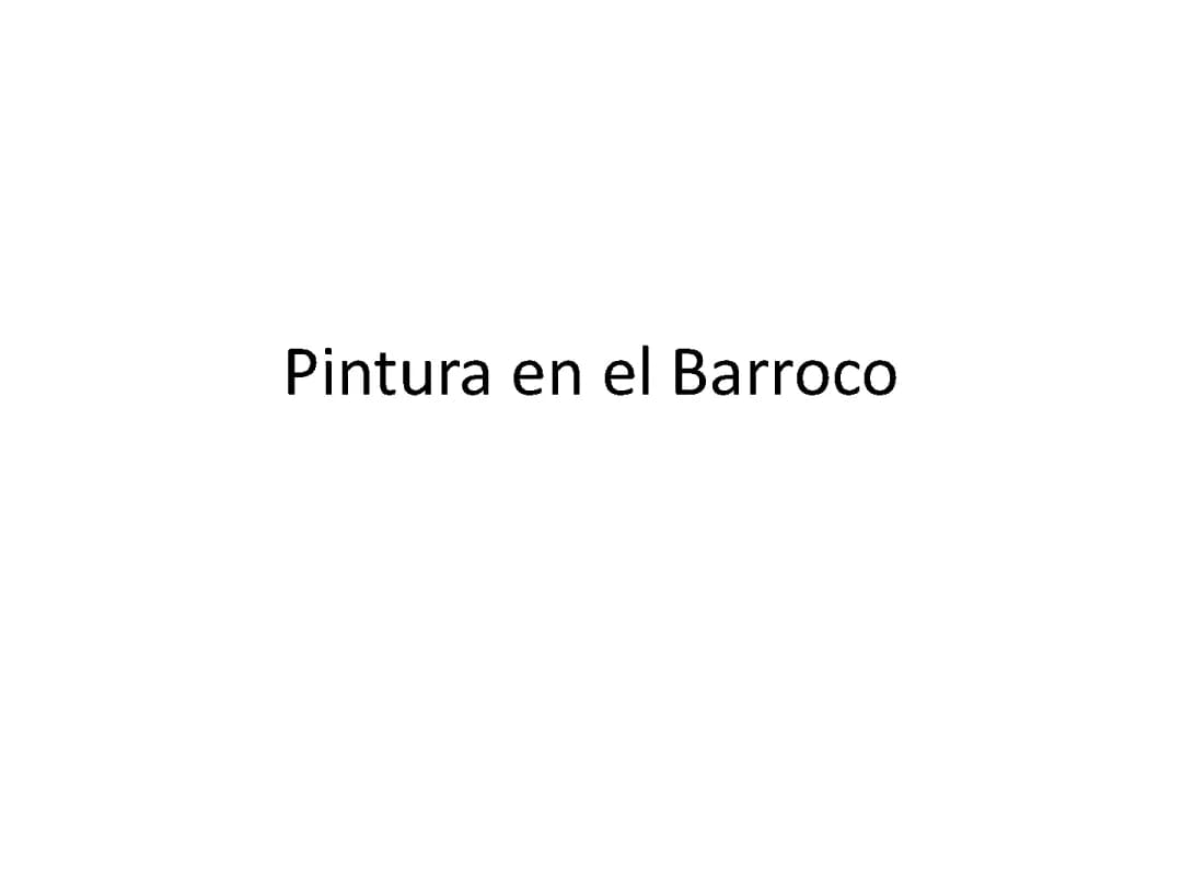 Pintura en el Barroco - Historia del arte