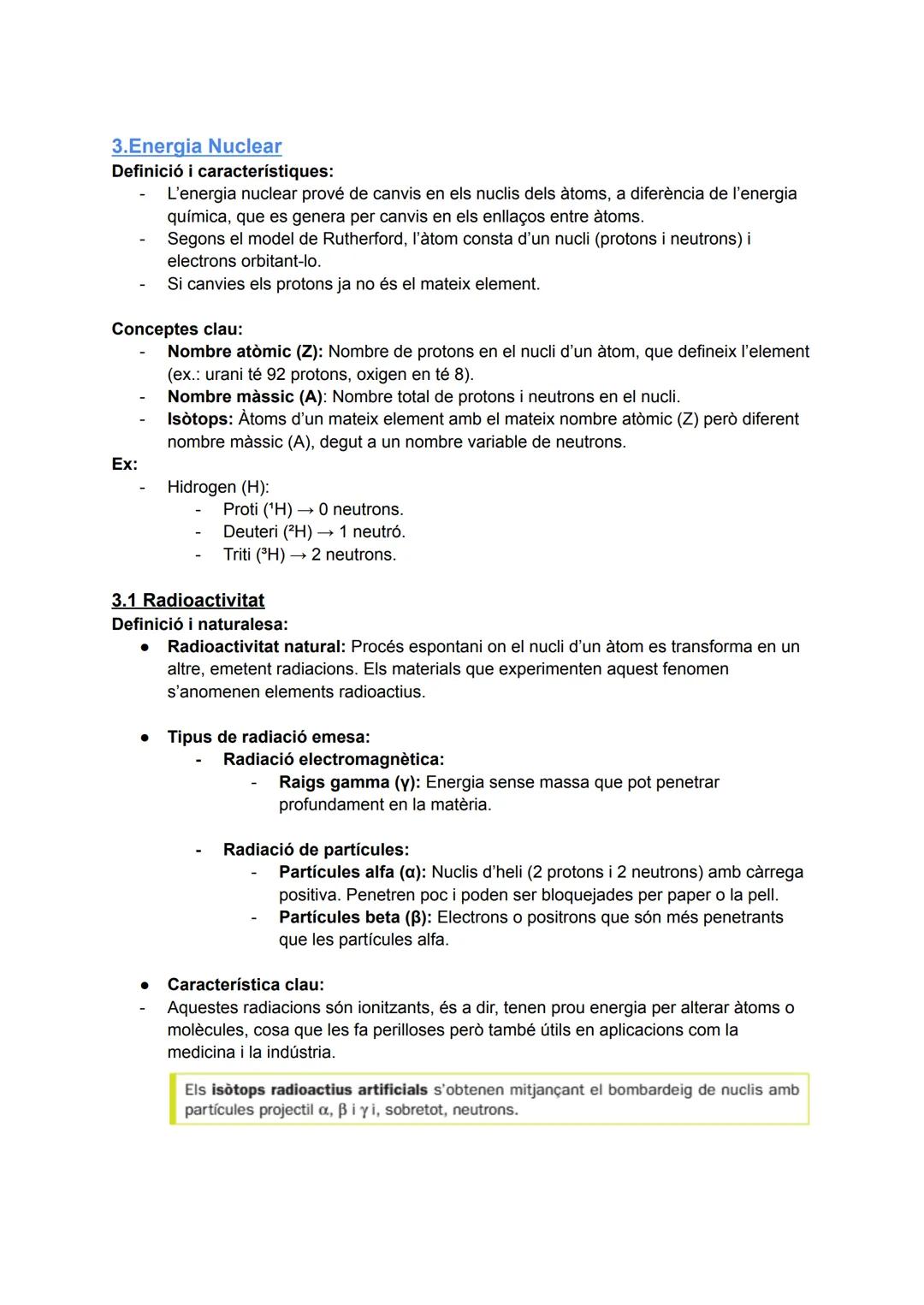 # APUNTS TECNO

1. Fonts d'energia

*   Definició: Les fonts d'energia són recursos naturals utilitzats per generar energia
    per a calor,