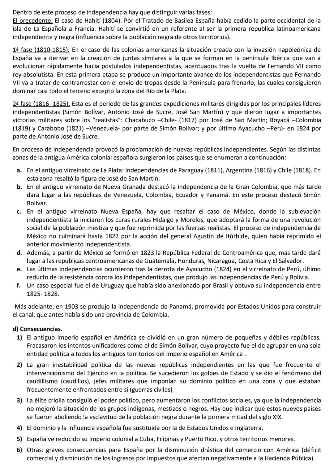 CUESTIONES LARGAS HISTORIA DE ESPAÑA (LISTADO EXTRAOFICIAL)
*OPCIÓN: BLOQUE DE CONTENIDOS SIGLO XIX
1-Describe la Guerra de la Independencia
