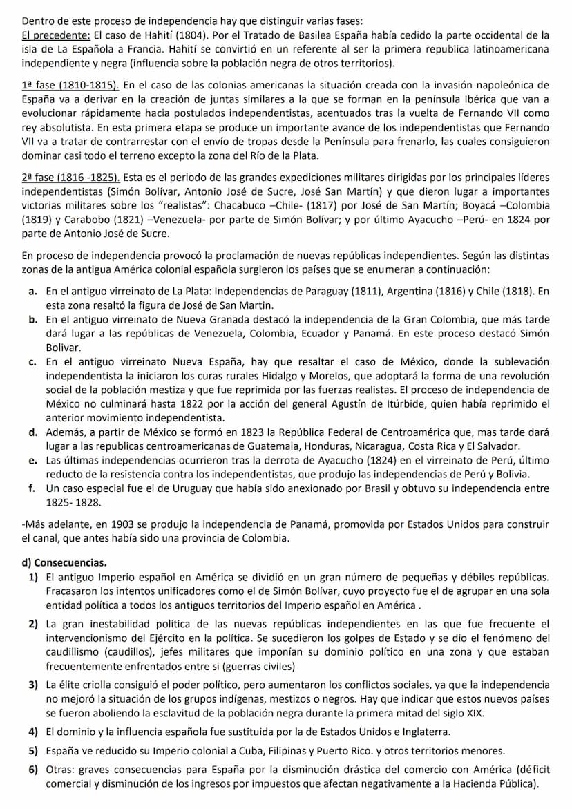 CUESTIONES LARGAS HISTORIA DE ESPAÑA (LISTADO EXTRAOFICIAL)
*OPCIÓN: BLOQUE DE CONTENIDOS SIGLO XIX
1-Describe la Guerra de la Independencia