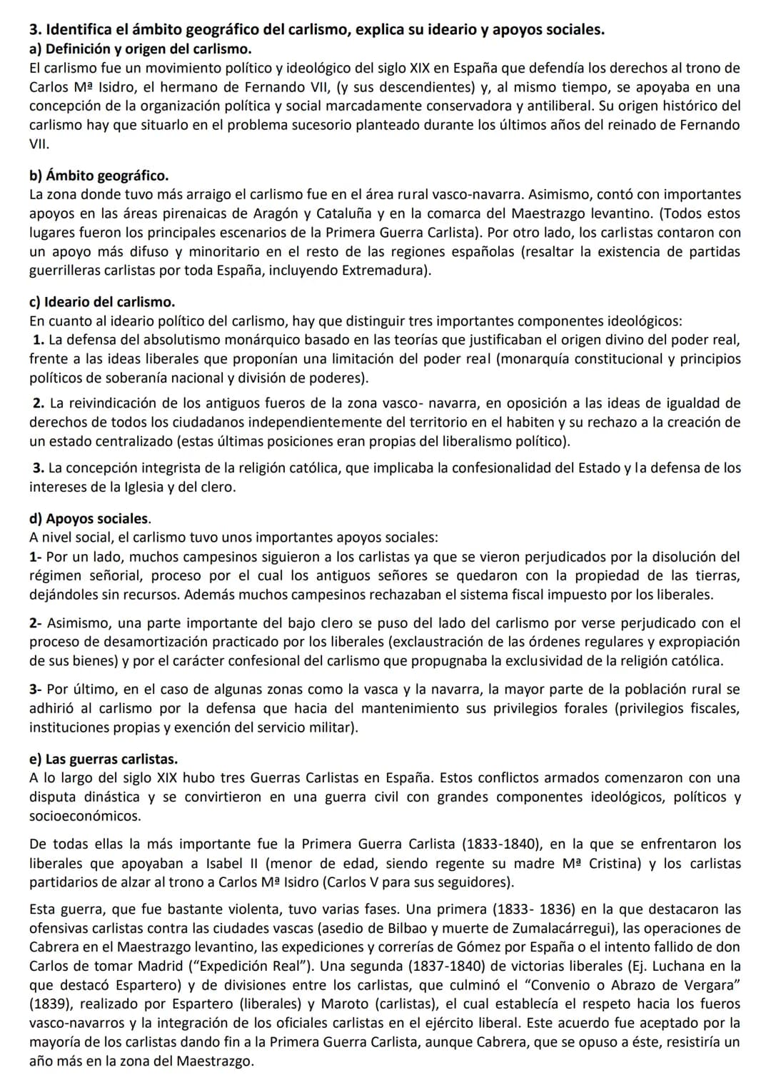 CUESTIONES LARGAS HISTORIA DE ESPAÑA (LISTADO EXTRAOFICIAL)
*OPCIÓN: BLOQUE DE CONTENIDOS SIGLO XIX
1-Describe la Guerra de la Independencia