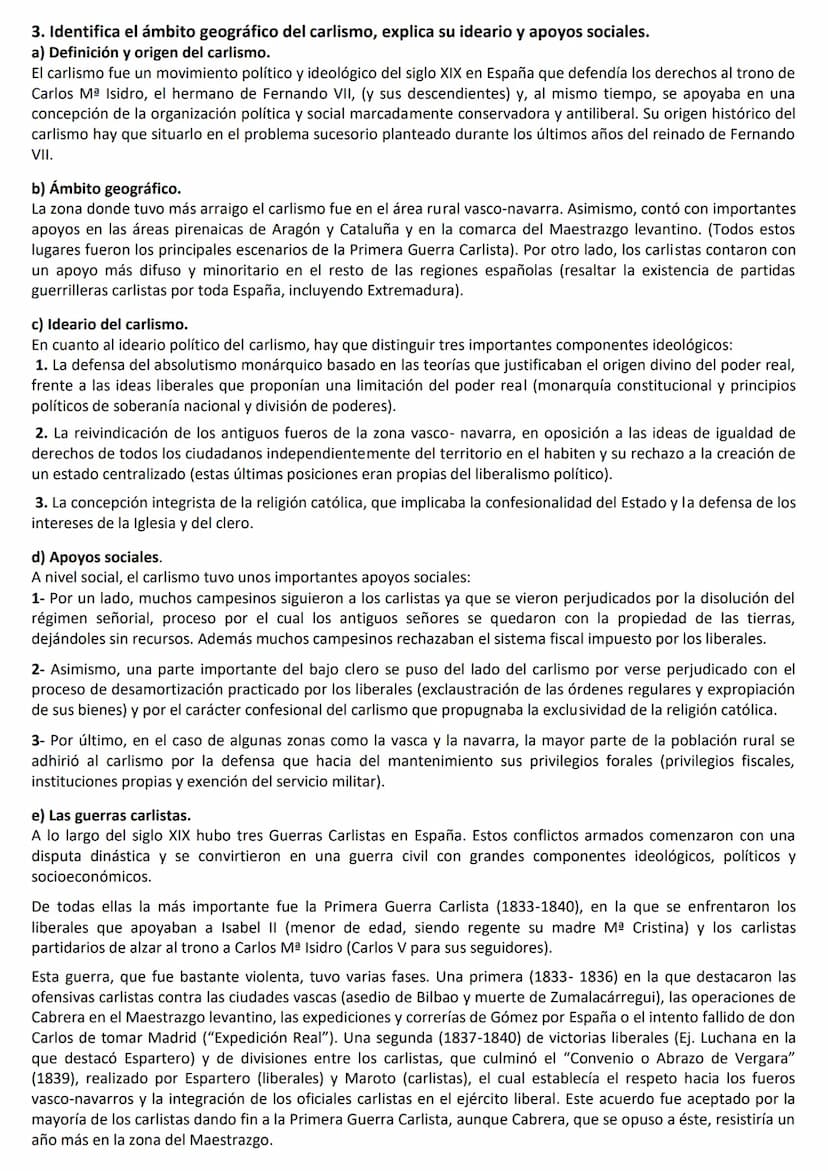 CUESTIONES LARGAS HISTORIA DE ESPAÑA (LISTADO EXTRAOFICIAL)
*OPCIÓN: BLOQUE DE CONTENIDOS SIGLO XIX
1-Describe la Guerra de la Independencia