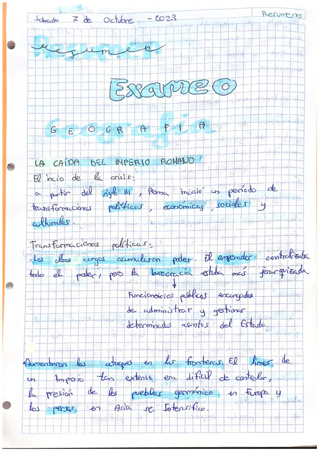 Sobado
a
7 de
G
لف مشهد
EOGR ि
LA CAÍDA DEL IMPERIO ROMANO
El incio de
la crisis.
partir del viglo !!
transformaciones
culturales.
Octubre -
