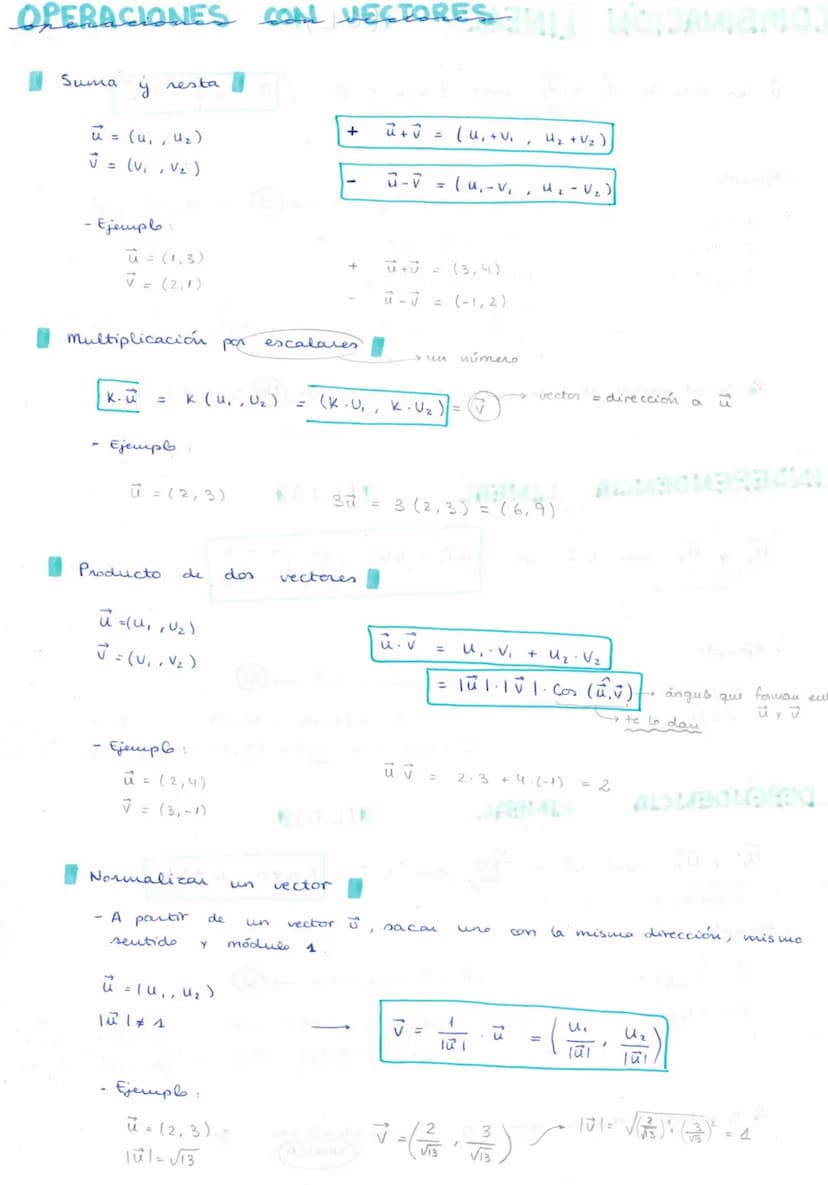 VECTORES
Vectores libres
GEOMETRIA
- Vectores que parten de
Ejemplo
Vectores opuestos.
- Son vectores opuestos
dirección
Ejemplo:
-
Vectores