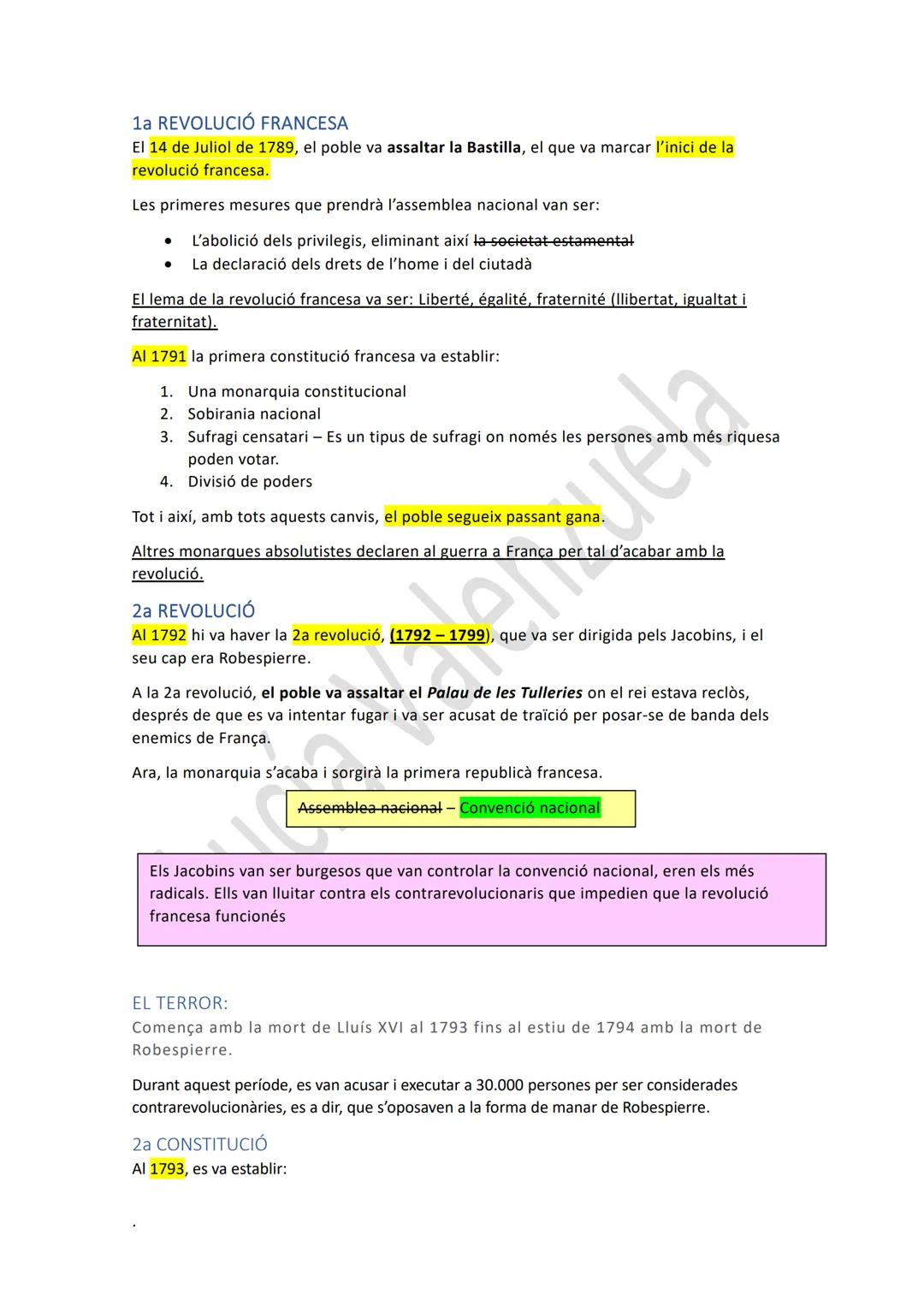 # LA REVOLUCIÓ FRANCESA

La revolució francesa marca l'inici de l'edat contemporània i el final de l'Edat
Media. És la primera revolució bur