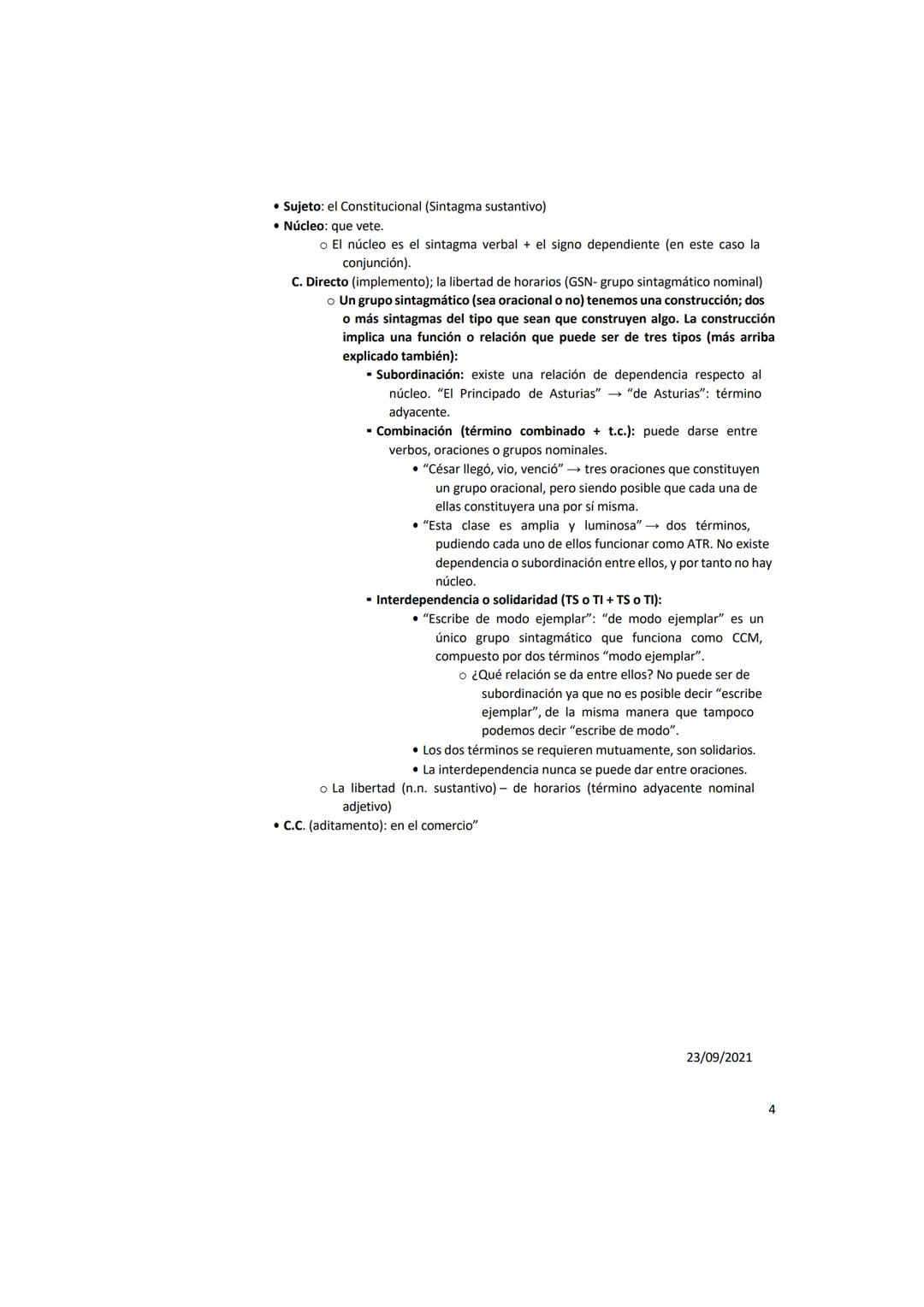 SINTAXIS
DEL ESPAÑOL Sintaxis
La gramática constituye el estudio lingüístico de la actualización de los signos lingüísticos en el
texto.
La 