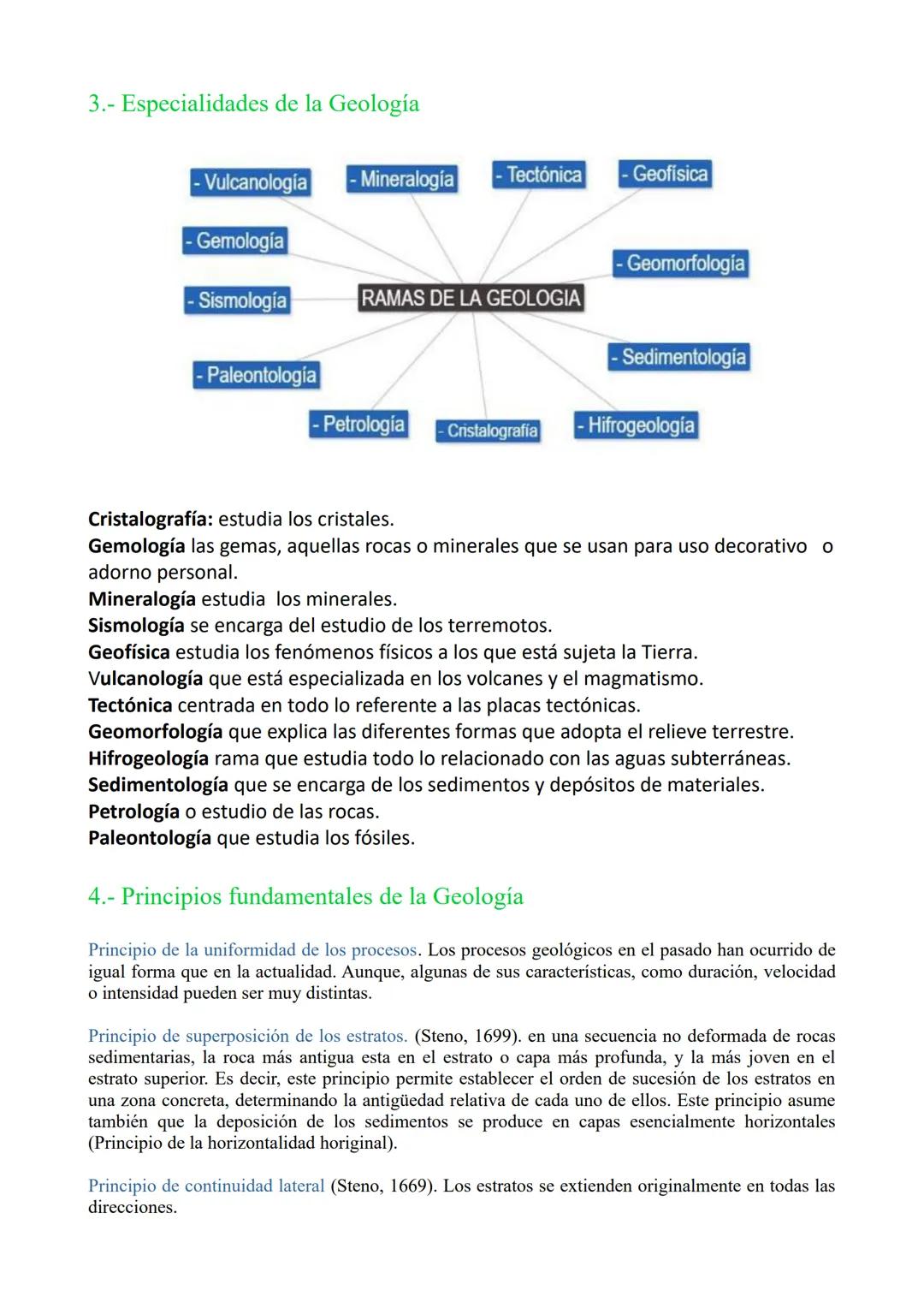 TEMA 1: El Planeta Tierra y su estudio
1. Geología: definición
2. Método científico.
3. Especialidades de la Geología.
4. Principios fundmen