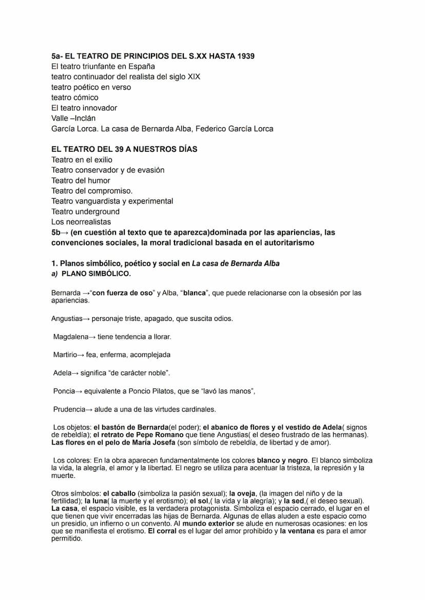 EXAMEN LENGUA
1- Definición del texto /Casa Bernarda Alba / →
(Las propiedades del texto, tipología textual, organización de las ideas)
Come
