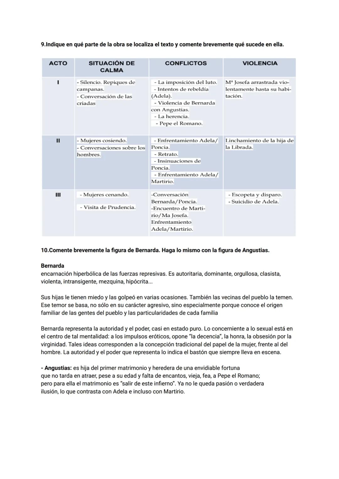EXAMEN LENGUA
1- Definición del texto /Casa Bernarda Alba / →
(Las propiedades del texto, tipología textual, organización de las ideas)
Come