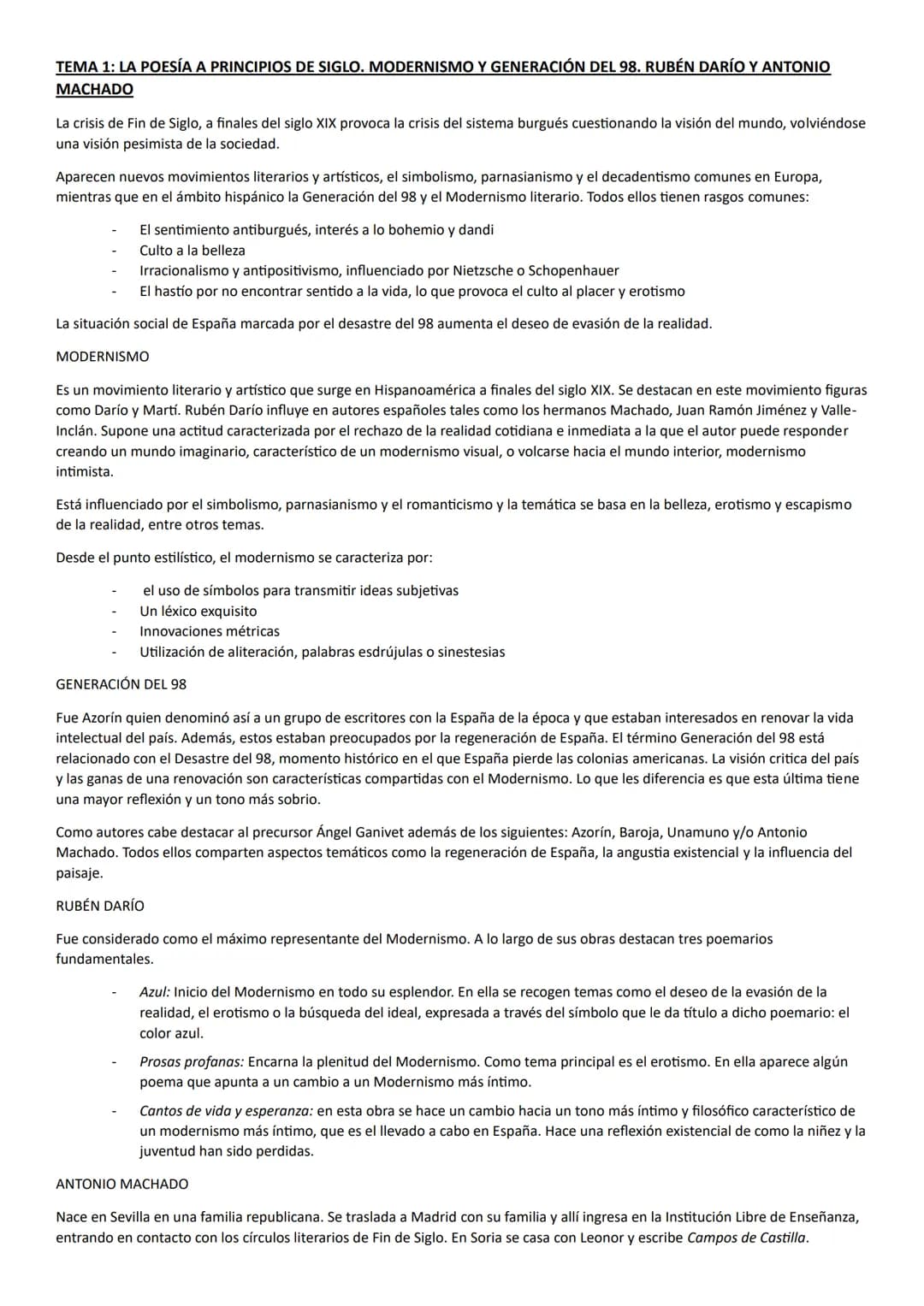 
<h2 id="modernismoygeneracindel98">MODERNISMO Y GENERACIÓN DEL 98</h2>
<p>La crisis de Fin de Siglo, a finales del siglo XIX, provoca la cr