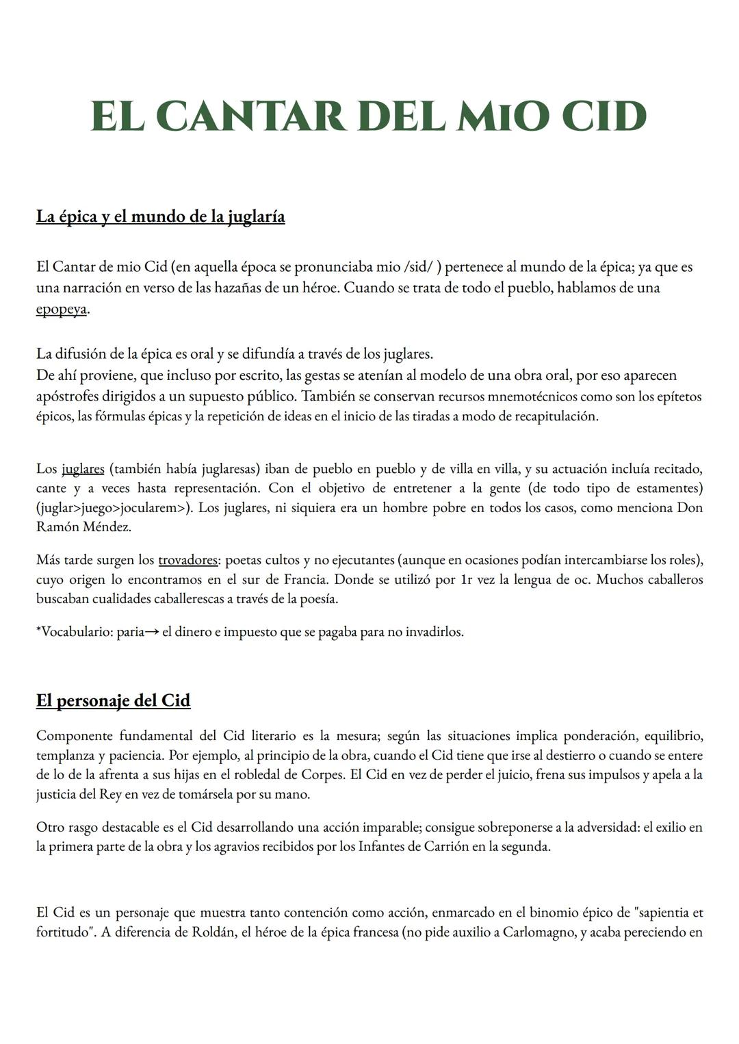 Resumen de Literatura para 1er Bachillerato