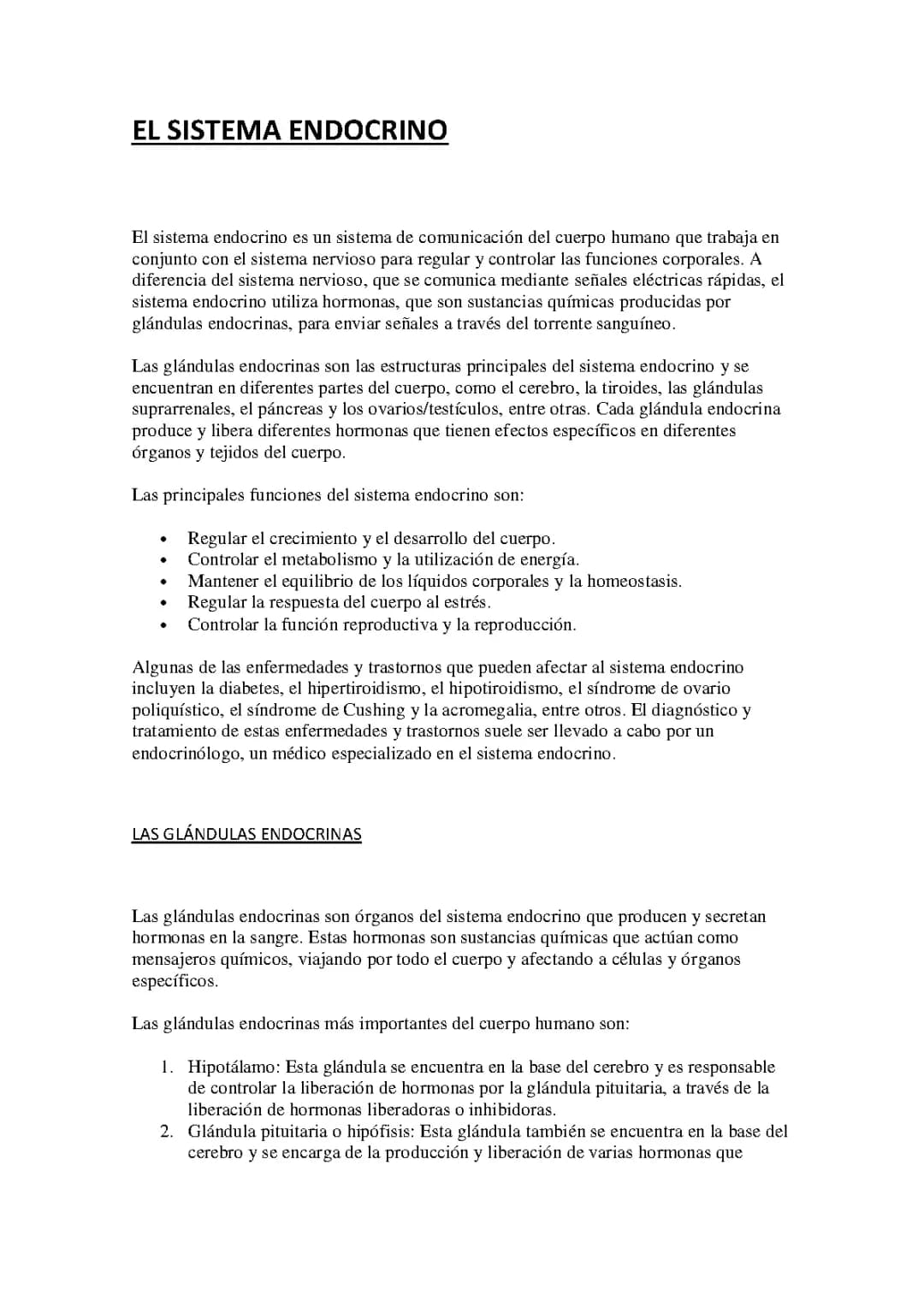 EL SISTEMA ENDOCRINO