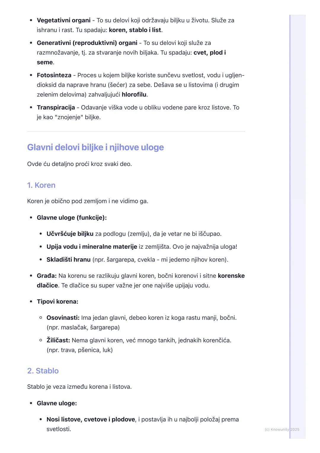 # Građa biljaka

Opšti pregled građe biljaka

Biljke su izgrađene od različitih delova koji se nazivaju organi. Svaki organ ima
svoju posebn