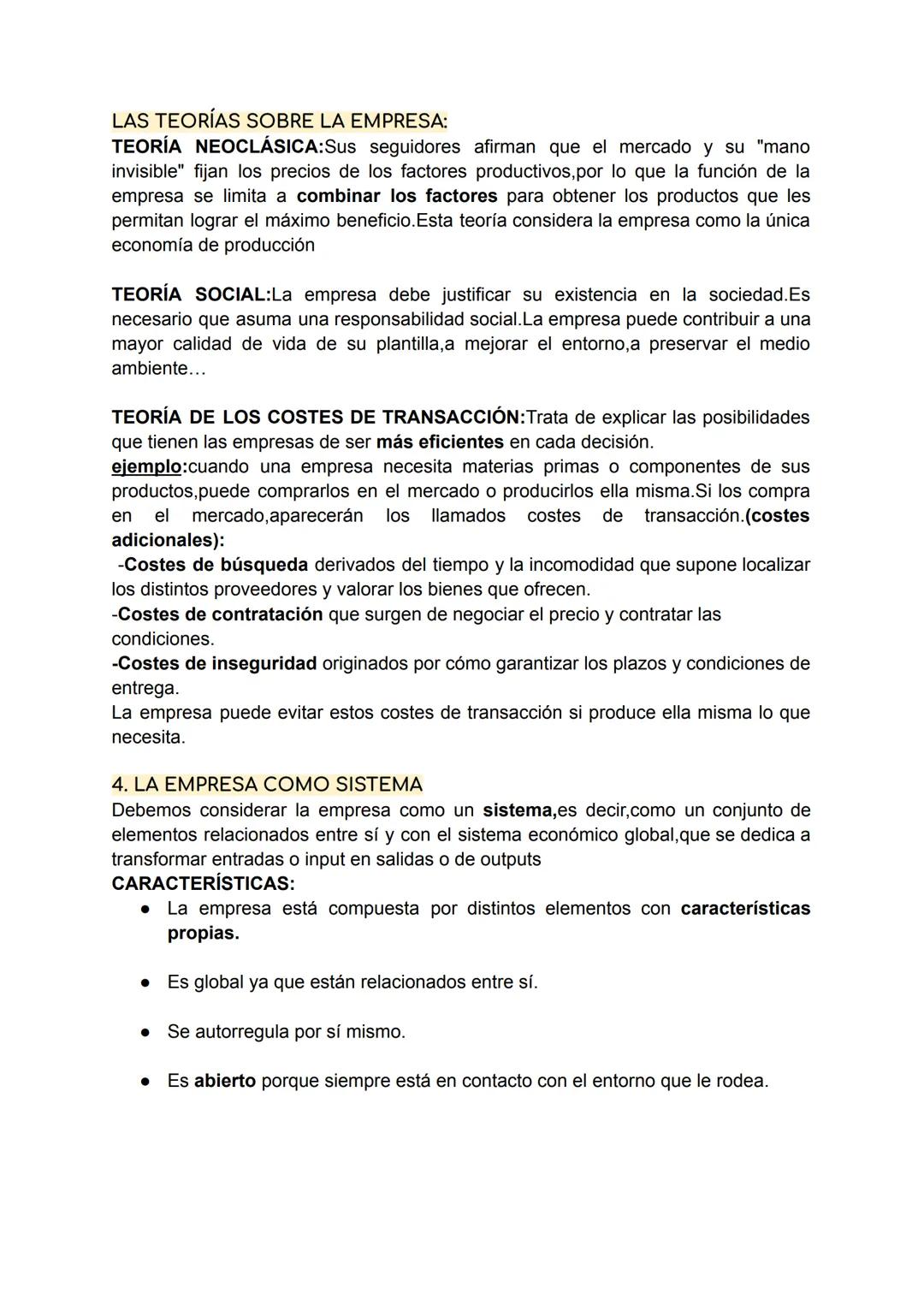 # ECONOMÍA - LA EMPRESA Y SU ENTORNO:
La empresa es la unidad económica de producción que combina los diferentes
factores productivos (recur