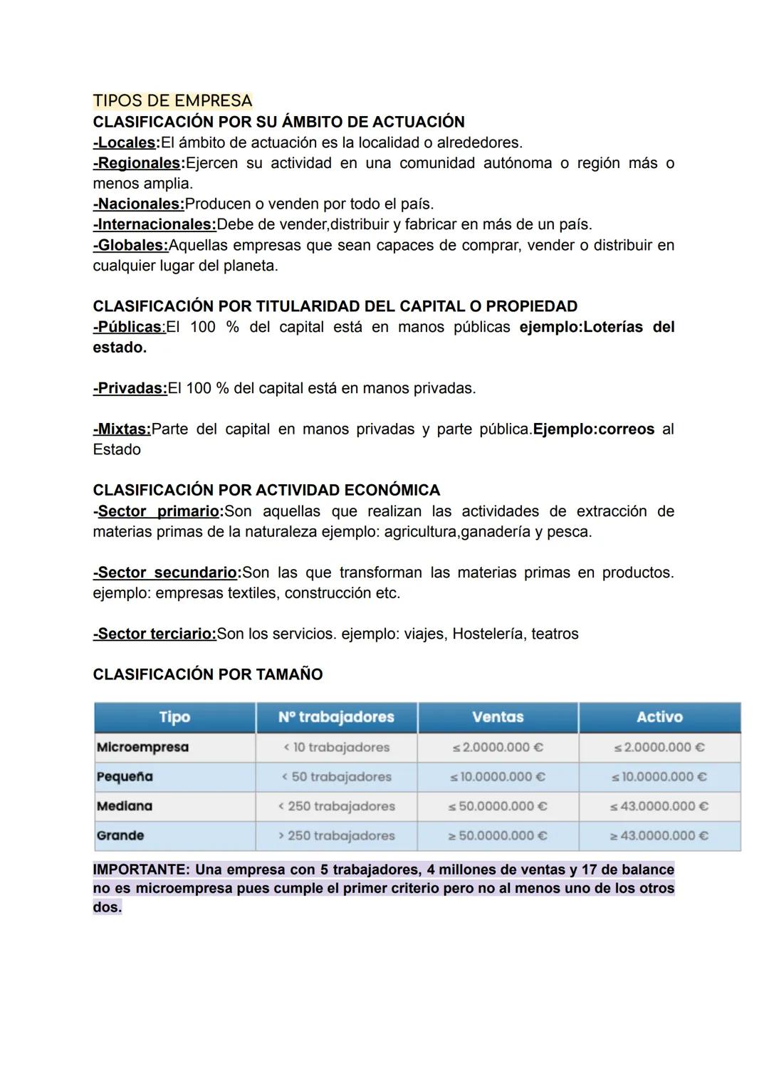 # ECONOMÍA - LA EMPRESA Y SU ENTORNO:
La empresa es la unidad económica de producción que combina los diferentes
factores productivos (recur