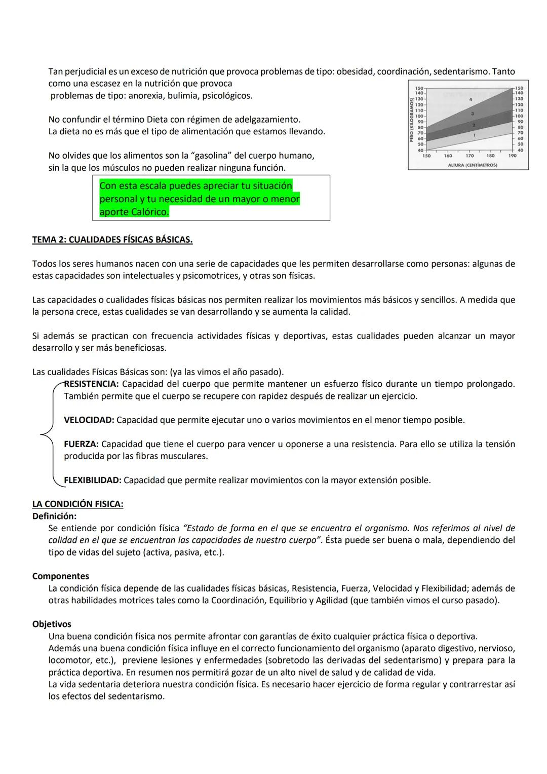 TEMA 1: LA NUTRICIÓN
La energía que necesitamos depende del gasto energético que hagamos, el cual está en función de nuestros hábitos de
vid