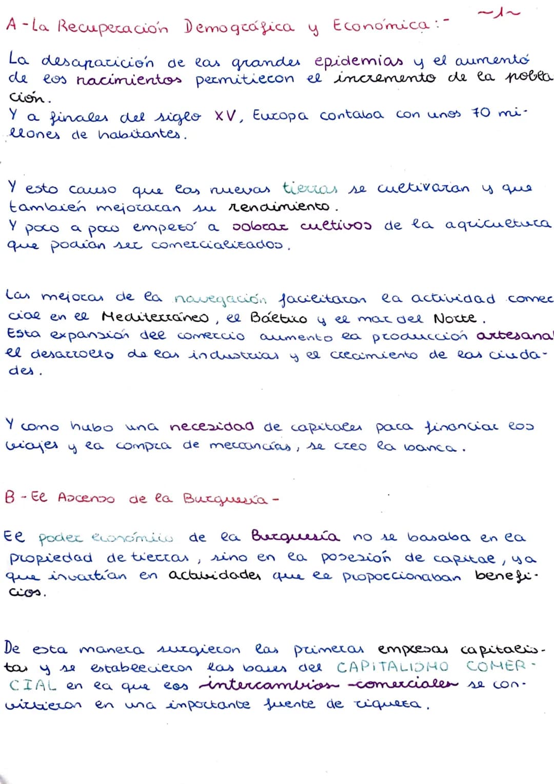 A-La Recuperación Demográfica y Economica :-
La desaparición de las grandes epidemias y el aumento
de eos nacimientos permitiecon el increme