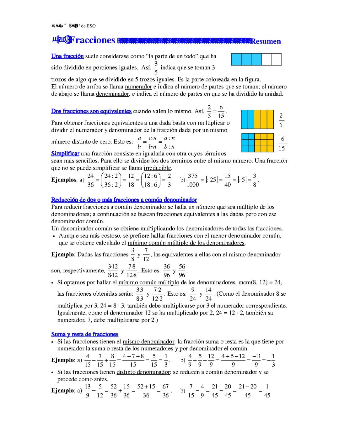 Aprende a simplificar fracciones en 3º ESO: ¡fracciones equivalentes y suma y resta fáciles!