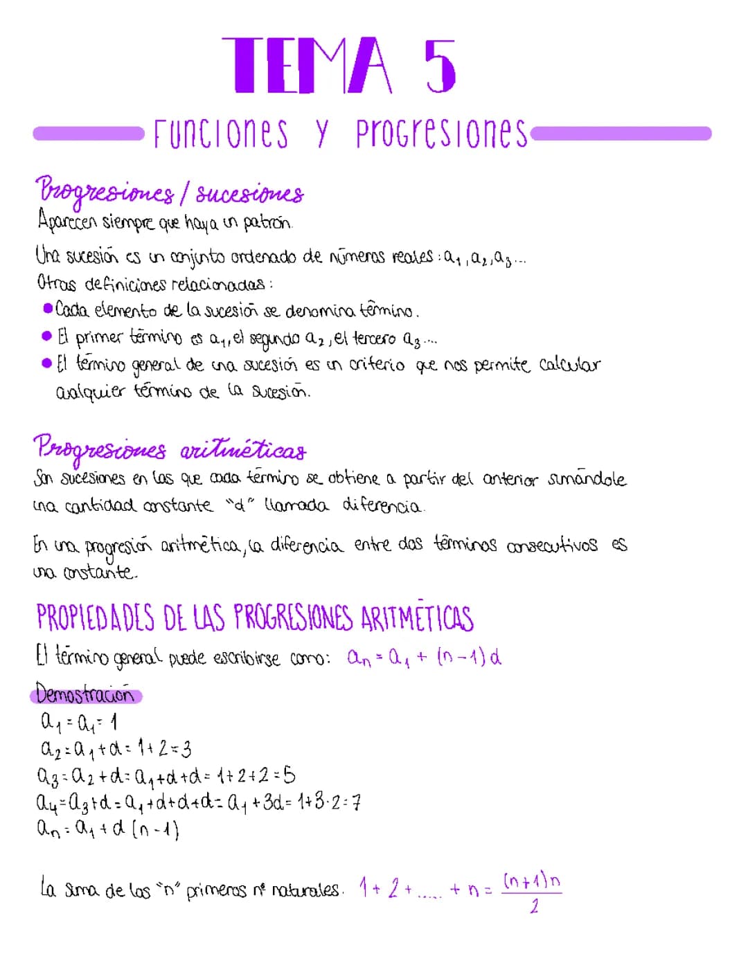 Progresiones Aritméticas y Geométricas - Ejercicios Resueltos y Fórmulas (3º ESO)