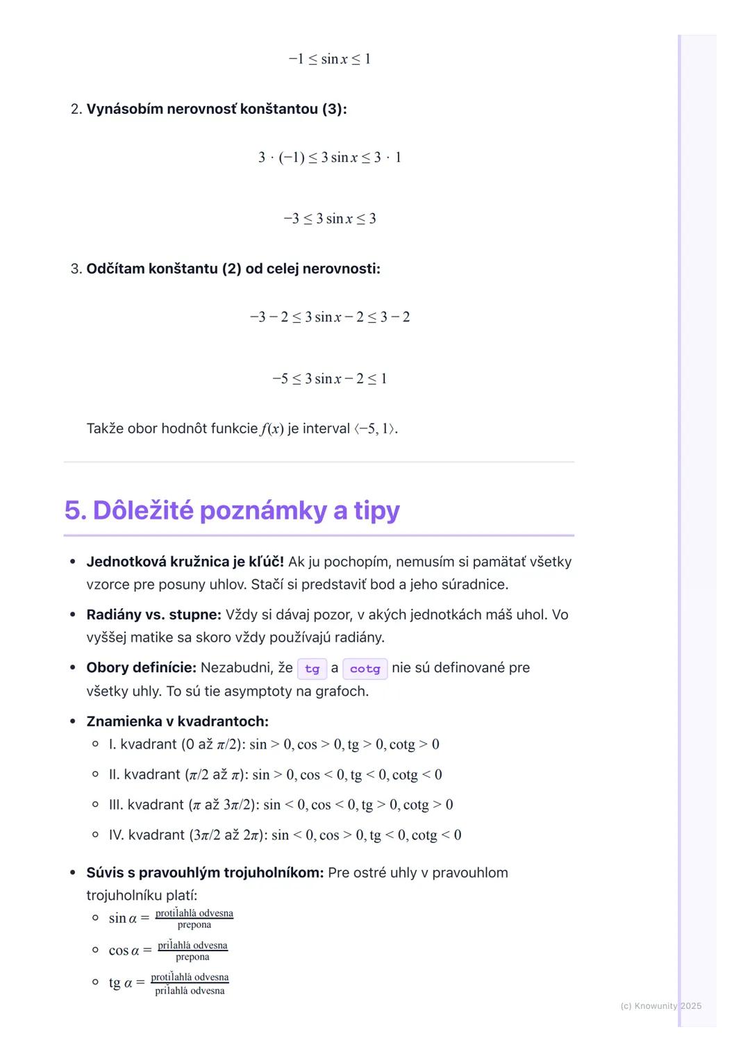 # Goniometrické funkcie

1. Prehľad a úvod

Goniometrické funkcie sú super dôležitá časť matematiky, ktorá sa zaoberá
vzťahmi medzi uhlami a